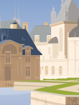 Affiche Chantilly « Le Château » - Posters à Bâbord Taille 30 x 40 cm